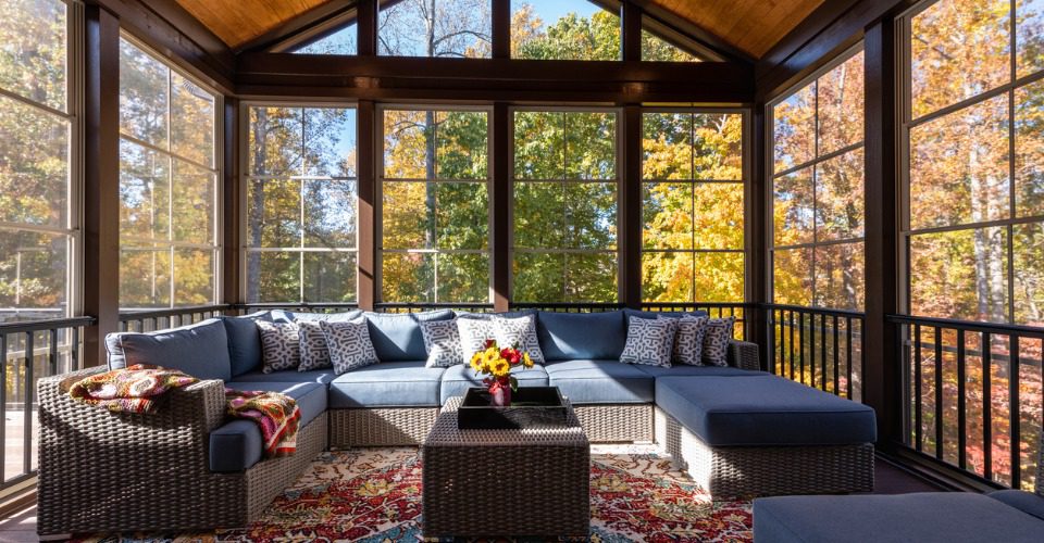 sleek, modern sunroom