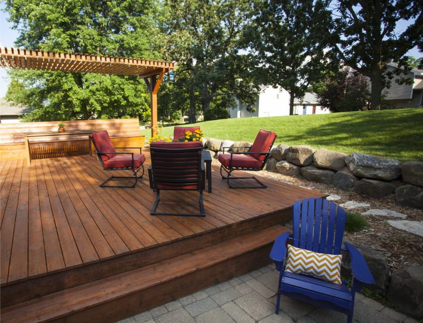 Outdoor wooden deck